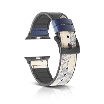 Färg PU läder + silikon klockarmband för Apple Watch Watch Series 6/5/4 / SE 40mm, Series 3/2/1 38mm