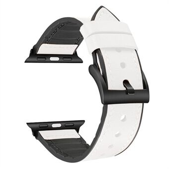Färg PU läder + silikon klockarmband för Apple Watch Watch Series 6/5/4 / SE 44mm, Series 3/2/1 42mm