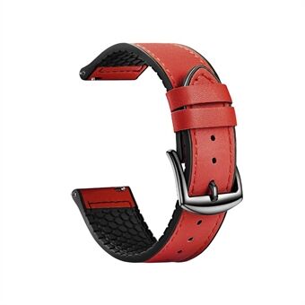 22mm toppskikt läder silikon klockarmband för Huawei Watch GT 2 Pro 46mm