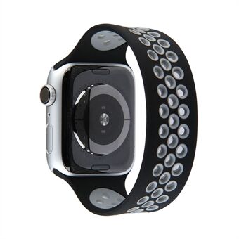 Dual Color Round Holes Silikon Smart Watch Rem Ersättningsurband [Storlek: S] för Apple Watch Series 4/5/6 / SE 40mm / Apple Watch Series 1/2/3 38mm