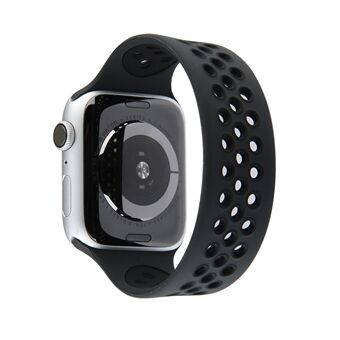 Dual Color Round Holes Silikon Smart Watch Rem Ersättningsurband [Storlek: M] för Apple Watch Series 4/5/6 / SE 40mm / Apple Watch Series 1/2/3 38mm