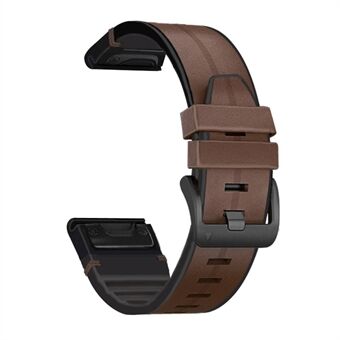 22 MM PU läderyta + Silikon Smart Watch Band Rem för Garmin Watch