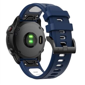 Bi-färg justerbar Quick Release Silicone Smart Watch Band Handledsrem för Garmin Fenix 6