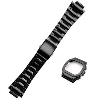 Byte av klockband i rostfritt Steel + klockskydd för Casio G-SHOCK GW-5000/5035 / DW5600 / GW-M5610