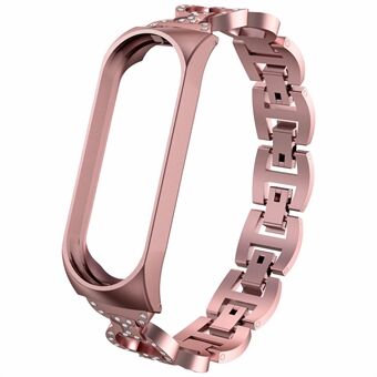 8-formad design Bling Shiny diamant på båda sidorna smycken metallrem för Xiaomi Mi Band 6/5