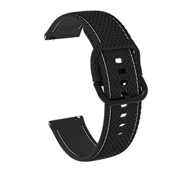 20 mm sömnadslinje Silikon klockarmband Ersättning för Samsung Galaxy Watch Active/ Active2 40 mm / Klocka 42 mm / Huami Amazfit GTR (42 mm) / Garmin vivoactive 3 / Huawei Watch GT2 (42 mm)