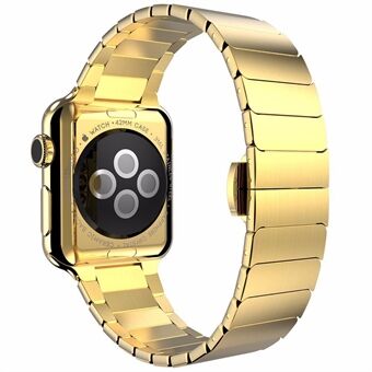Byte av metallremmar i rostfritt Steel med fjärilsspänne för Apple Watch Series 7 41 mm / Apple Watch Series 6 SE 5 4 40 mm / Series 3 2 1 38 mm