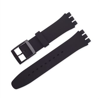 20mm Silicone Solid Color Watch Strap Replacement Watchband with Pin Buckle for Swatch