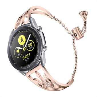 22 mm ihåliga metallremmar av rostfritt Steel Damer Dressy Strassarmband Armband för Samsung Galaxy Watch3 45 mm / Klocka 46 mm