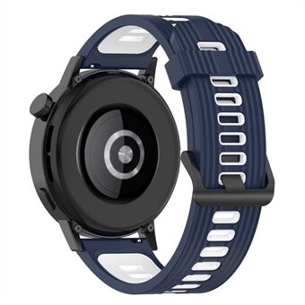 20 mm Stripes Design Tvåfärgad silikon mjukt klockband Justerbart handledsband för Huawei Watch GT3 42 mm / Samsung Galaxy Watch4 40 mm / 44 mm
