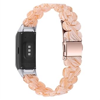 Snyggt ovalt harts Smart Watch Band utbytesarmband med rostfritt Steel för Samsung Galaxy Fit SM-R370