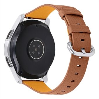 För Xiaomi Mi Watch Color / Haylou Solar LS05 Ersättning Litchi Grain Top Layer Kohud Läder klockband med spänne i rostfritt Steel