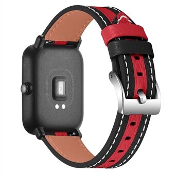 20 mm Smart klockarmband för Huami Amazfit GTS / Bip / Bip Lite färgskarvningsdesign Kohudsläderbytesband