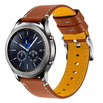 För Huawei Watch GT 2e / GT 2 46 mm Spänne i rostfritt Steel Mjukt kohudsläder 22 mm Universal Smart Watch Band Handledsrem