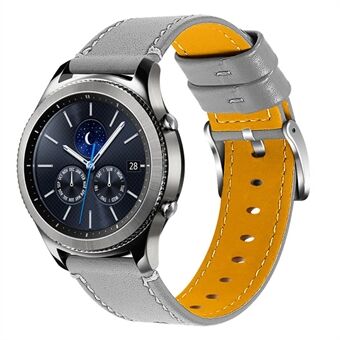 För Garmin Vivoactive 4 Spänne i rostfritt Steel Justerbart Kohud Läder 22 mm Universal Smart Watch Band Handledsrem