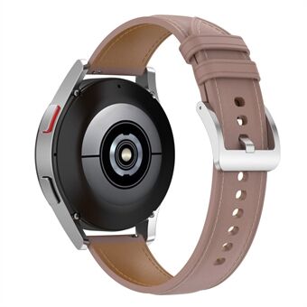 För Huawei Watch GT2 / Samsung Galaxy Watch Active 20mm Universal Stitch Line First Layer Kohud Enfärgad Smart Watch Ersättningsrem