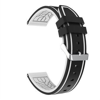 För Samsung Galaxy Watch3 45 mm / Klocka 46 mm / Huawei Watch GT 46 mm 22 mm Silikonarmband Mjukt armband med spänne