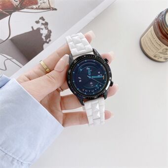 För Huawei Watch GT3 46mm / Xiaomi Haylou RS3 22mm Universal Rhombus Grid Design Keramiskt klockarmband Armband