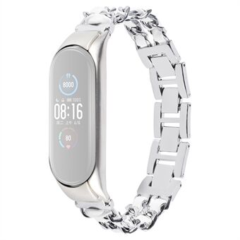 För Xiaomi Mi Band 3/4 Smart Watch Rostfritt Steel kedjearmband Metallurband
