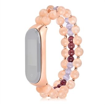 För Xiaomi Mi Band 6/5 Ersättning Smartwatch Band 3 rader Opal Beads Armband Handledsrem