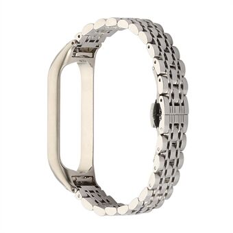 För Xiaomi Mi Band 4/3 utbytesrem 7-pärlor Smart Watch Armband i rostfritt Steel