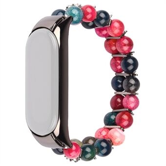 För Xiaomi Mi Band 3/4 Dragon Vein Agate Beads Smart Watch Band Armband Ersättningsrem
