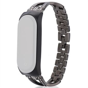 För Xiaomi Mi Band 3/4 Smart Watch X Design Klockarmband i rostfritt Steel med Rhinestone-dekor