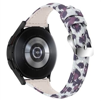 För Xiaomi Mi Watch Color / Haylou Solar LS05 Mjukt äkta kohudsläder Armband Leopard Texture Watch Armband