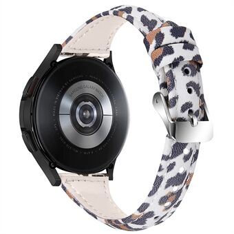 För Samsung Galaxy Watch 46mm / Watch3 45mm Äkta kohud Leopard Texture Smart Watch Armband Armband