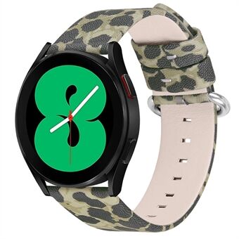 För Samsung Galaxy Watch 46 mm / Watch3 45 mm äkta kohudsläder klockband 22 mm byte av leopardstrukturrem