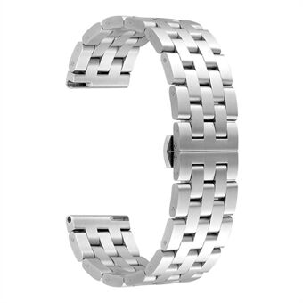 För Huawei Watch 1st Generation / Band S1 / Watch Fit / TalkBand B5 18 mm rostfritt Steel 5 pärlor Watch Band Ersättningsarmband