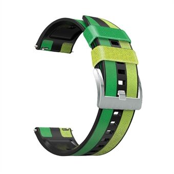 För Huawei Watch GT3 / Huami Amazfit GTR3 trefärgad design 22 mm läderbelagd silikonarmband Ersättningsarmband för smartklockor