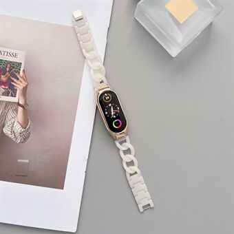 För Xiaomi Mi Band 3/4 Resin Chain klockarmband med klockfodral som ersätter klockband