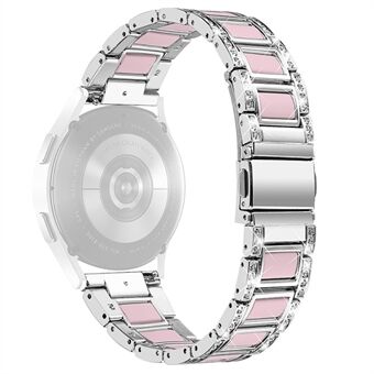 För Huawei Watch GT 2 42mm / Watch 2 / Honor Magic Watch 2 42mm Rostfritt Steel + Resin klockarmband Quick Release Watch Band Rhinestone Decoration Watchband