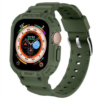 JSM för Apple Watch Ultra 49 mm klockband Mjuk TPU-ersättningsrem med stötfångarskyddsfodral