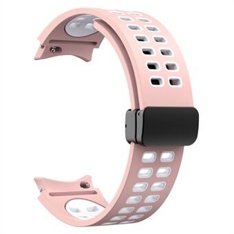 För Samsung Galaxy Watch 4 40mm / 44mm / Watch 4 Classic 42mm / 46mm / Watch 5 40mm / 44mm / Watch 5 Pro 45mm Quick Release Silikon Watch Band Vikbart spänne Dubbelfärgad sportrem