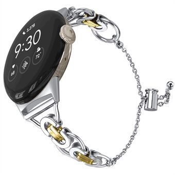 För Google Pixel Watch Bead Chain Smartwatch Rembyte Rostfritt Armband Armband Rem