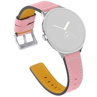 Häftad klockrem för Google Pixel Watch Ersättningsdel för klockrem i äkta läder