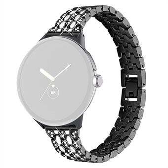 För Google Pixel Watch Metal Rhinestone Decor Replacement Watch Arm Armband
