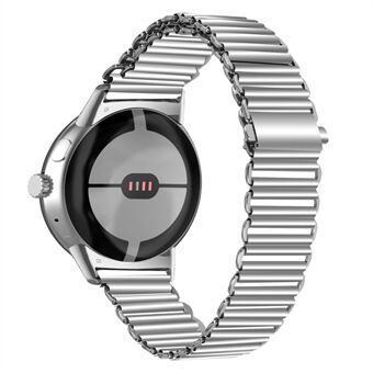 Armband i rostfritt Steel för Google Pixel Watch Hollow andningsbart klockband - Silver