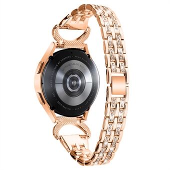 Klockarmband i rostfritt Steel för Samsung Galaxy Watch3 41mm / Watch4 Active 40mm / Watch 5 Active 40mm / Watch4 40mm 44mm / Watch 5 40mm 44mm , 20mm 5-Bead Rhinestone Decor Armband