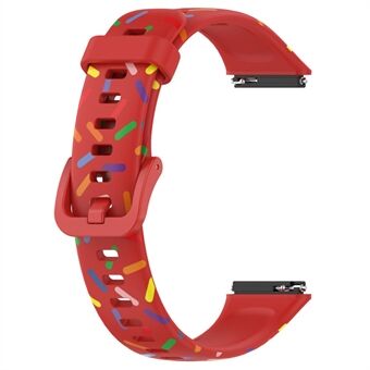 För Huawei Band 7 Färgglada fläckiga armbandsremmar i silikon