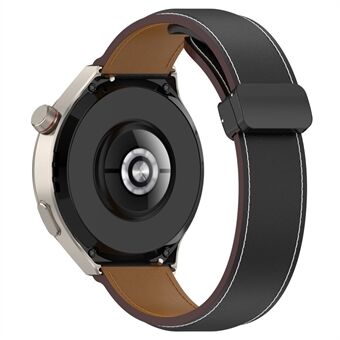 För Huawei Watch Buds / Watch 4 Pro / Watch 3 Pro Klockarmband i äkta koläder 22 mm vikbart spänne Armband