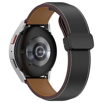 Klockarmband för Samsung Galaxy Watch3 45 mm / Klocka 46 mm / Huawei Watch 4 , 22 mm äkta koläderband med hopfällbart spänne