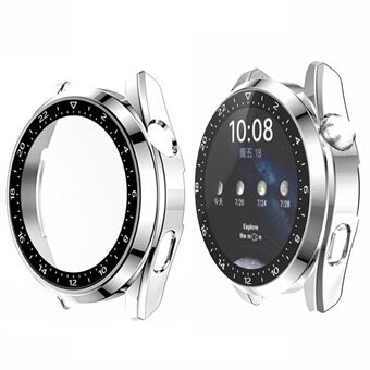 Skaldesign Smart Watch Elektropläterat PC-ramfodral med skärmskydd i härdat glas för Huawei Watch 3