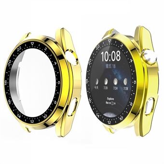 Skaldesign Elektropläterad Smart Watch PC-ramfodral med skärmskydd i härdat glas för Huawei Watch 3 Pro