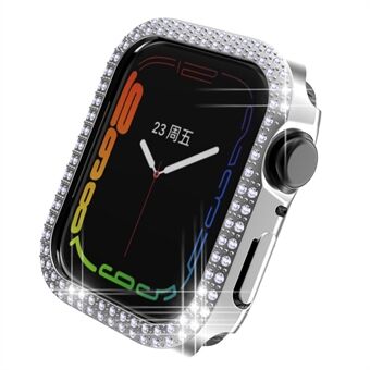 Elektroplering hård PC Rhinestone Decor Smart Watch Case Cover för Apple Watch Series 7 41mm