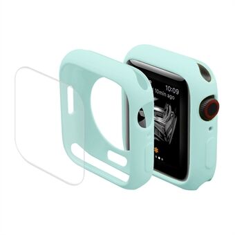 Scratch reptålig TPU-klockfodral med varmböjd Böjd PET-skärm i full storlek för Apple Watch Series 7 41mm