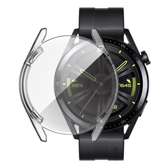 Genomskinlig täckande mjuk TPU skyddande klockfodral till Huawei Watch GT 3 46 mm - Transparent Vit