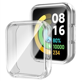 Fulltäckande Transparent TPU Smart Watch Skyddsfodral med TPU-skärmskydd för Xiaomi Redmi Watch 2 - Transparent